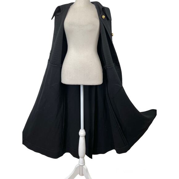 Vintage Palio Wool Maxi Dress Black Long Sleeve Coat - Picture 5 of 9